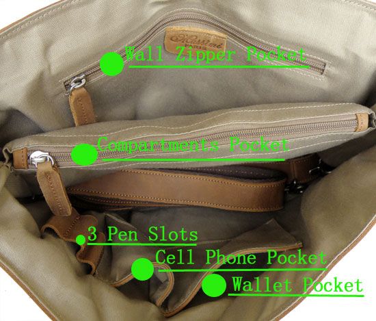 7008B Rare Crazy Horse Leather Men's Briefcase Laptop bag Messenger ...