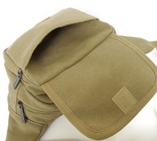   Washable Canvas Mens Waist Bag Fanny Pack Purse Light Brown Color