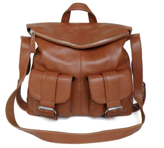 3097B Brown Genuine Leather Lady Fashion Backpack Cross Body Bag_Sling ...