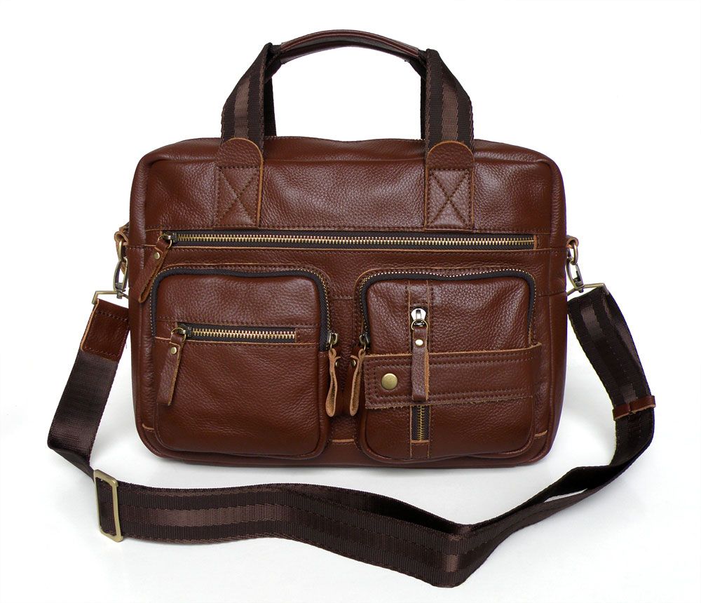 7003R Genuine Leather Unique Design Men's Briefcases Laptop Bag ...
