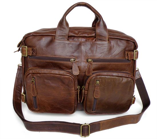 6075 3 Uses Vintage Leather Style Men'S Backpack Briefcase Laptop Bag ...