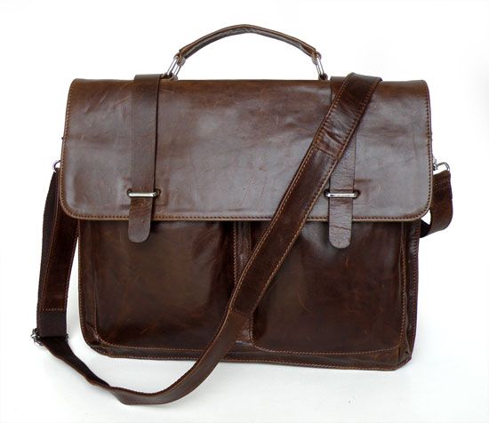 7013Q-2 Real Vintage Leather Men's Briefcase Laptop Bag Messenger Bag ...