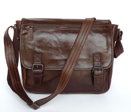 Vintage Leather Men Chocoate Messenger Crossbody Bag | eBay