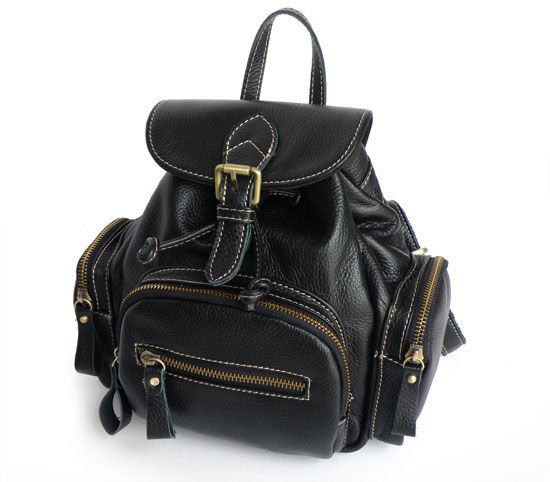 3065A Black Genuine Leather Girl's Satchel Bag Backpack Purse_Backpacks ...
