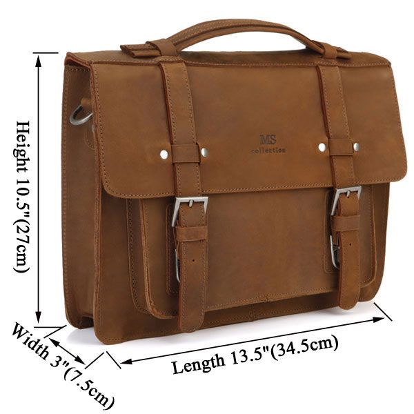7050B Trendy Crazy Horse Leather Laptop Handbag Messenger Bag_Briefcase ...