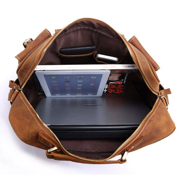 7028B-1 Rare Crazy Horse Leather Men's Briefcase Laptop Bag Dispatch ...