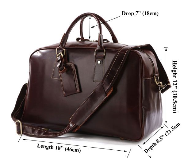 7156B Classic Leather Travel Bags Men's Business Travel Bag Big Size ...