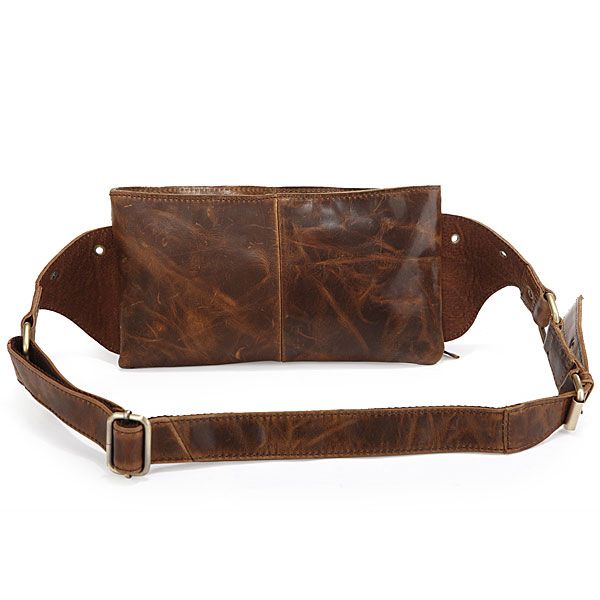 Vintage Leather Men's Brown Waist Bag Fanny Packs Purse Accessories ...