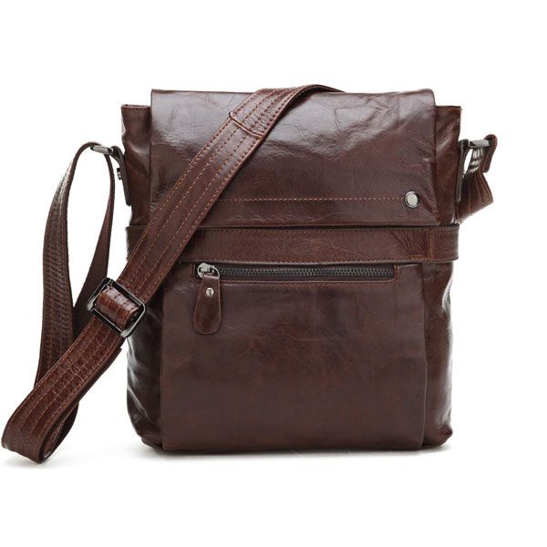 7121C Genuine Vintage Leather Men's Coffee Shoulder Messenger Bag Cross ...