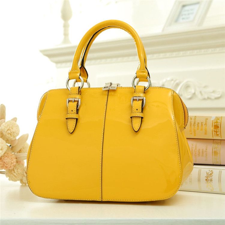 3142D 100% Real Leather Yellow Shoulder Bag Messenger Bag Handbag ...