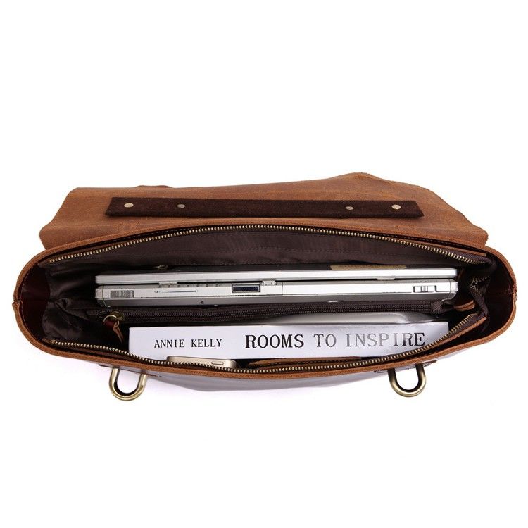7082X Rare Genuine Cow Leather Men's Briefcase Laptop Handbag Messenger ...