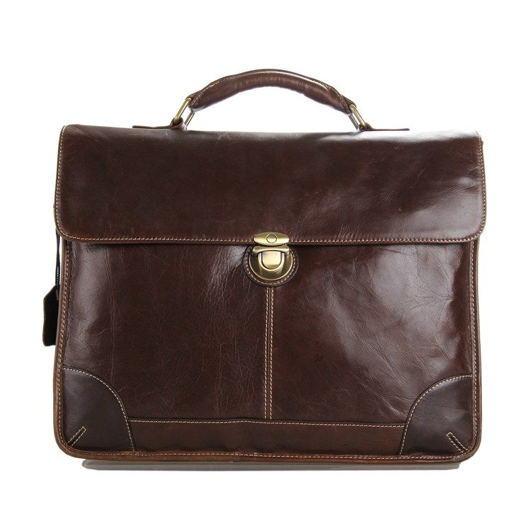 7091C Classic Vintage Leather Men's Chocolate Briefcase Laptop Bag ...