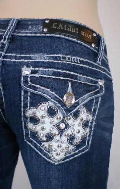 La Idol Jeans Crystal Cross Plus Size Bootcut. 17 19 21  